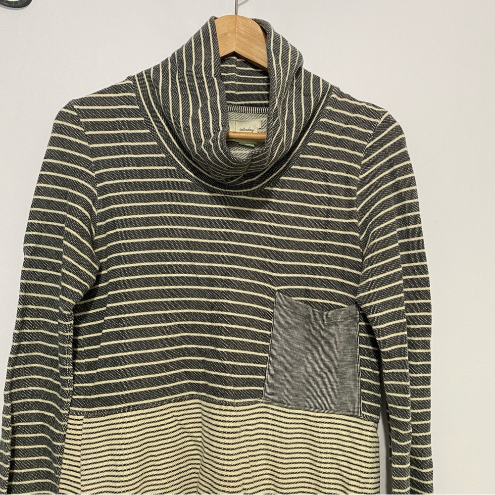 Saturday Sunday Anthropologie Cowl Neck Pullover Sweater S Striped Casual - Picture 3 of 8